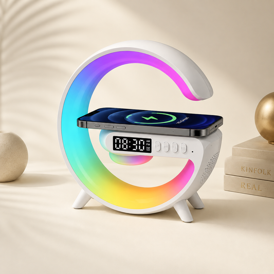 3-in-1 Smart Sunrise Alarm Clock with Bluetooth Speaker & Wireless Charger