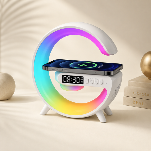 3-in-1 Smart Sunrise Alarm Clock with Bluetooth Speaker & Wireless Charger