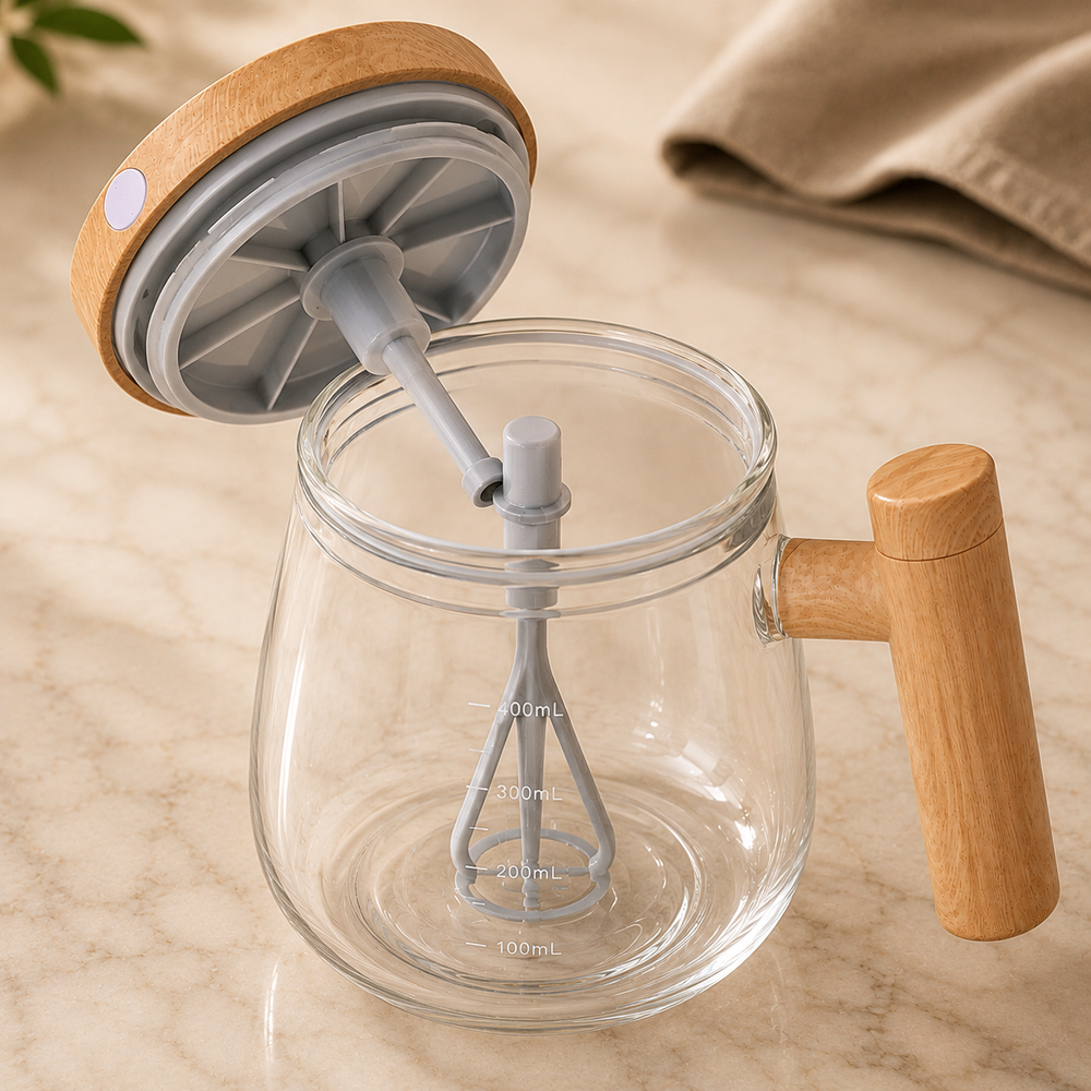 Automatic Self-Stirring Glass Pitcher – 400mL