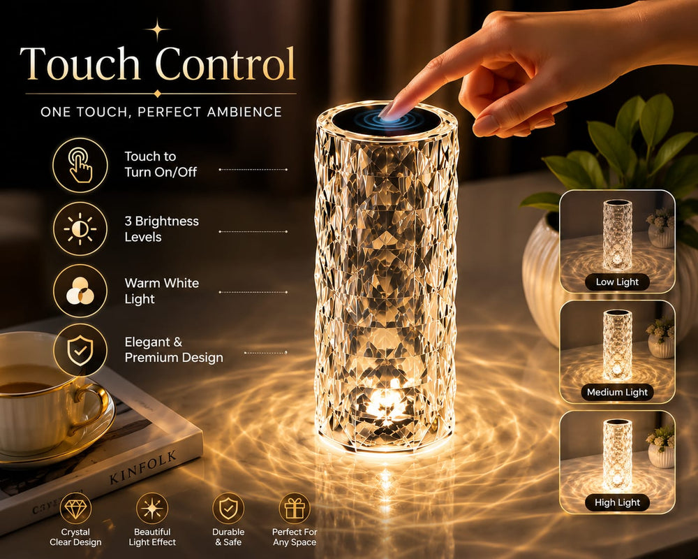 Crystal Diamond LED Ambient Table Lamp