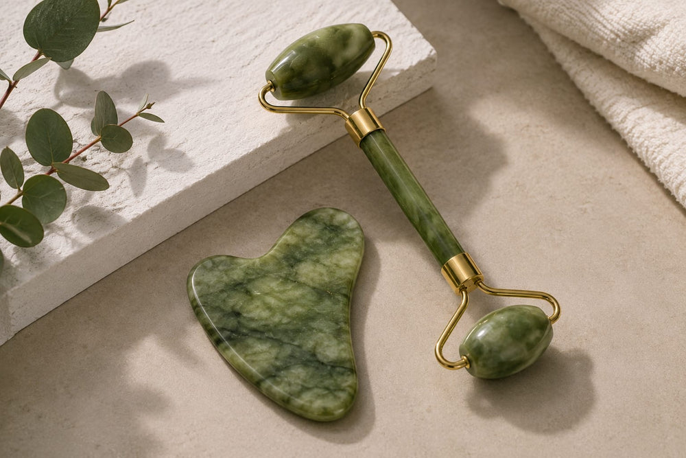 Jade Facial Roller & Gua Sha Set