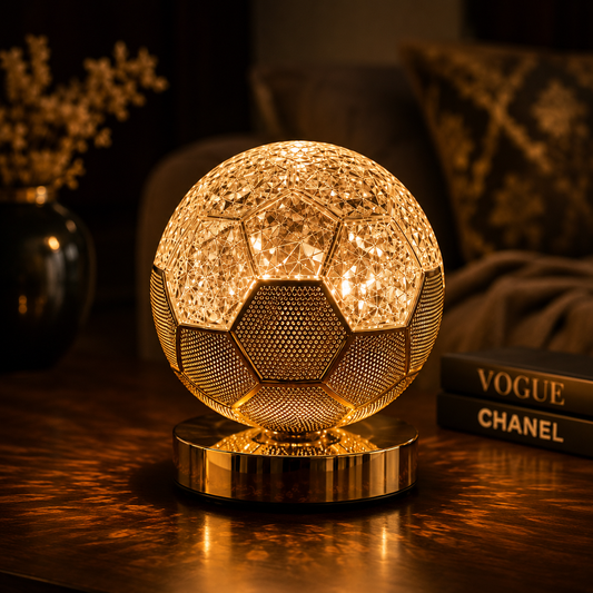 Luxury Crystal Ball LED Table Lamp – Golden Decorative Night Light