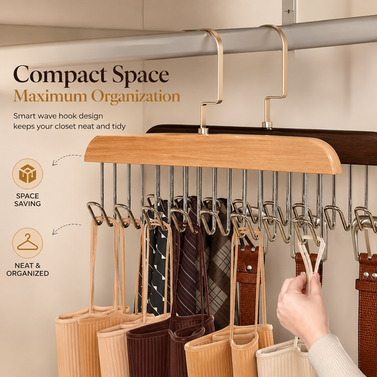 8-Hook Wave Belt & Tie Organizer