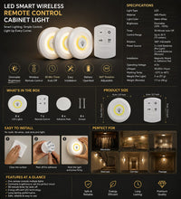 LumiCore SmartGlow Wireless Puck Lights