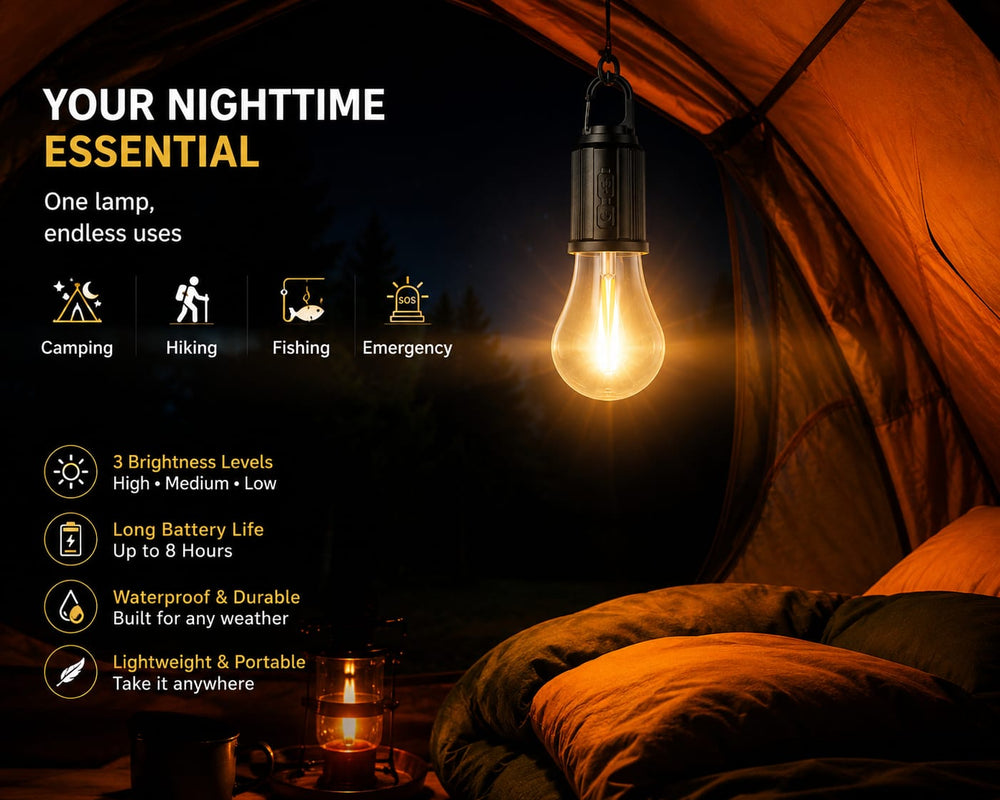 Portable LED Camping Lantern – Rechargeable Hanging Light
