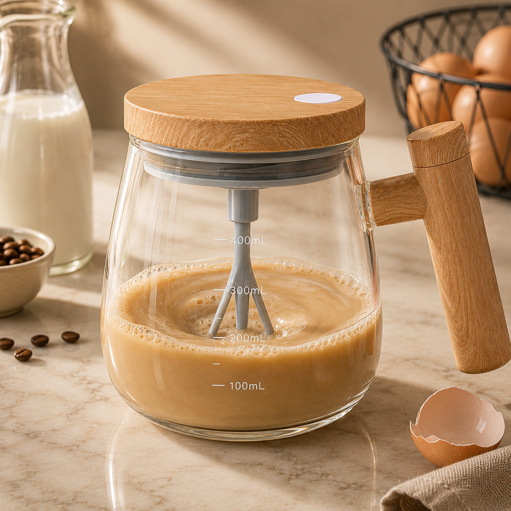 Automatic Self-Stirring Glass Pitcher – 400mL