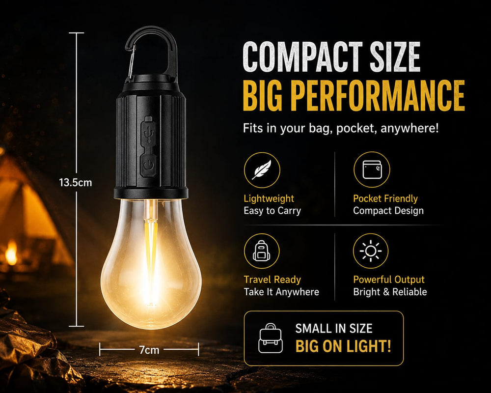 Portable LED Camping Lantern – Rechargeable Hanging Light