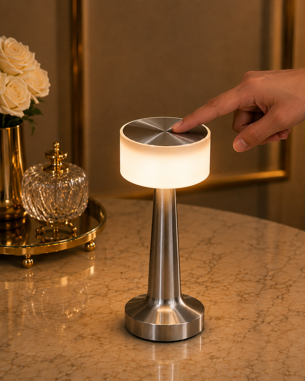 Luxury LED Rechargeable Table Lamp – Touch Control