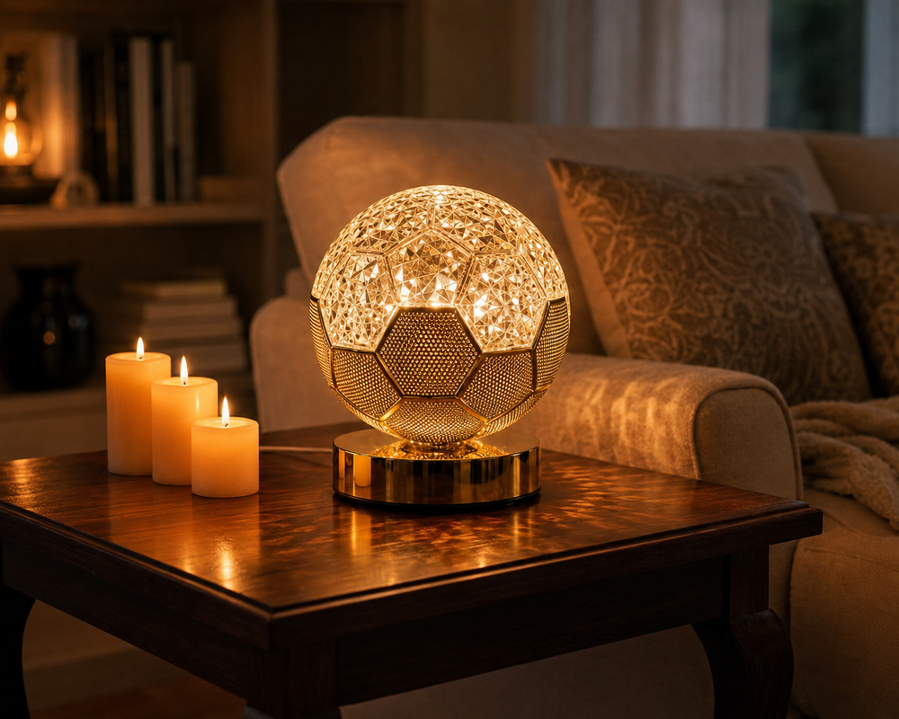 Luxury Crystal Ball LED Table Lamp – Golden Decorative Night Light