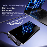 240W Foldable Phone Stand Type-C to Type-C Fast Charging Cable