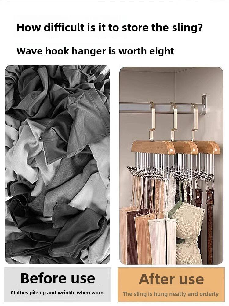 8-Hook Wave Belt & Tie Organizer