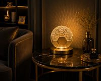 Luxury Crystal Ball LED Table Lamp – Golden Decorative Night Light