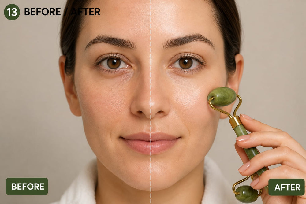 Jade Facial Roller & Gua Sha Set