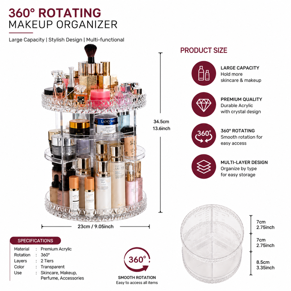 360° Rotating Organizer – Large Size