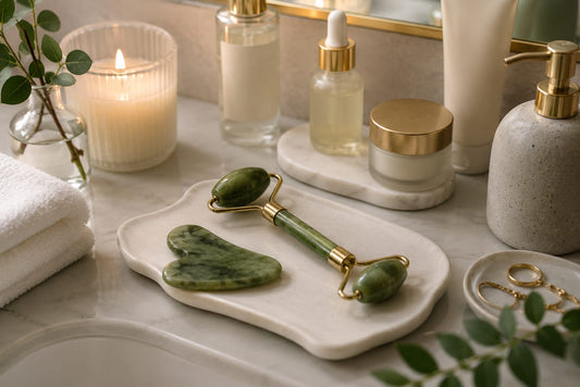 Jade Facial Roller & Gua Sha Set