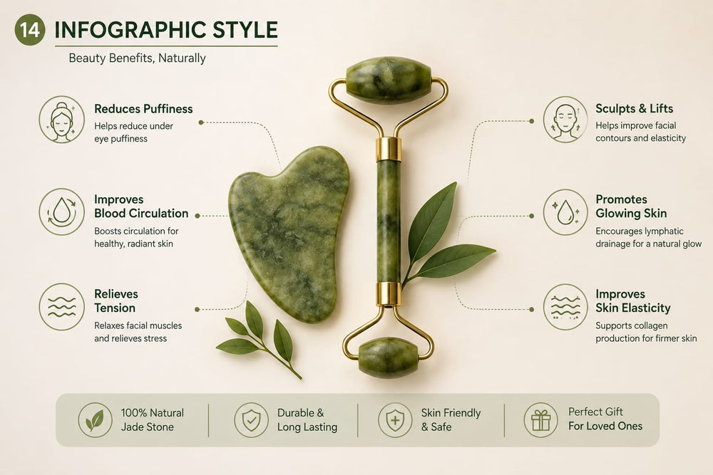 Jade Facial Roller & Gua Sha Set